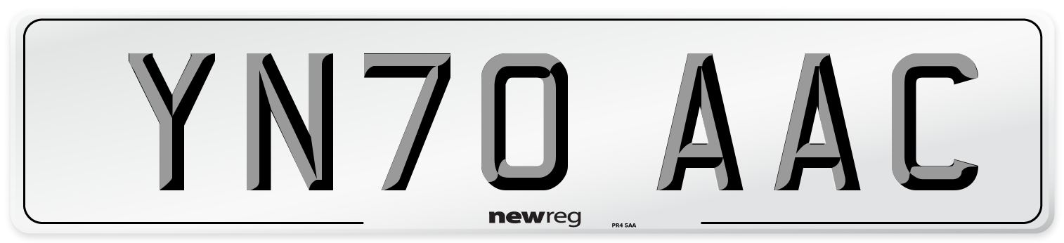YN70 AAC Number Plate from New Reg